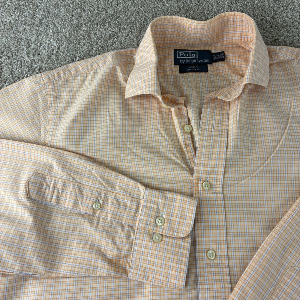 Polo by Ralph‎ Lauren Men's Regent Custom Fit Plaid Shirt 15 1/2 32/33